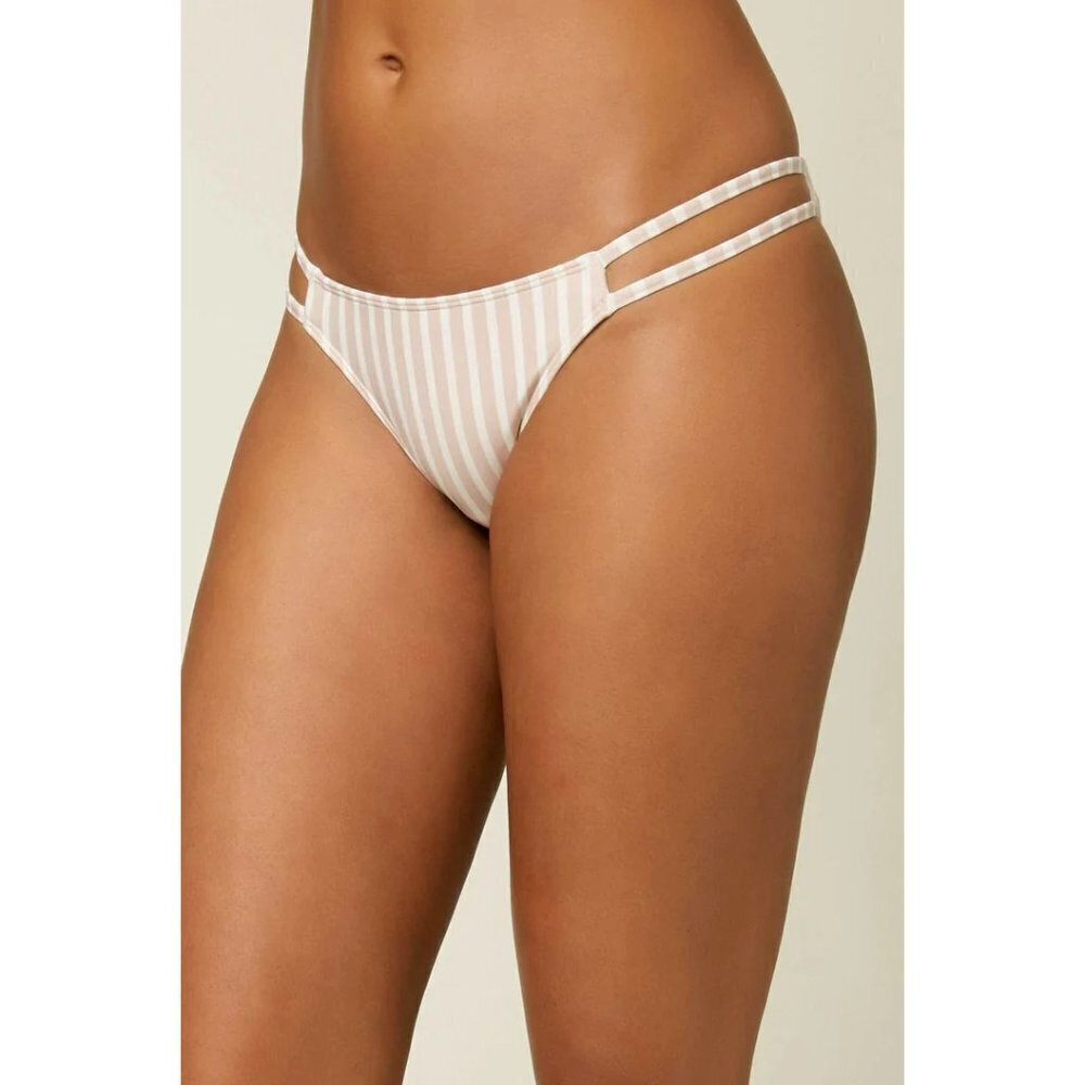 O'Neill Juniors Large Cardiff Striped Cheeky Bikini Bottoms Natural Lillia‎ 1479